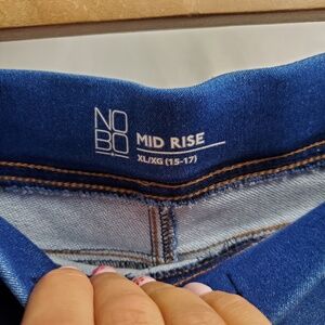 3for$25 NOBO mid rise XL 15-17 stretch denim looking shorts blue white summer